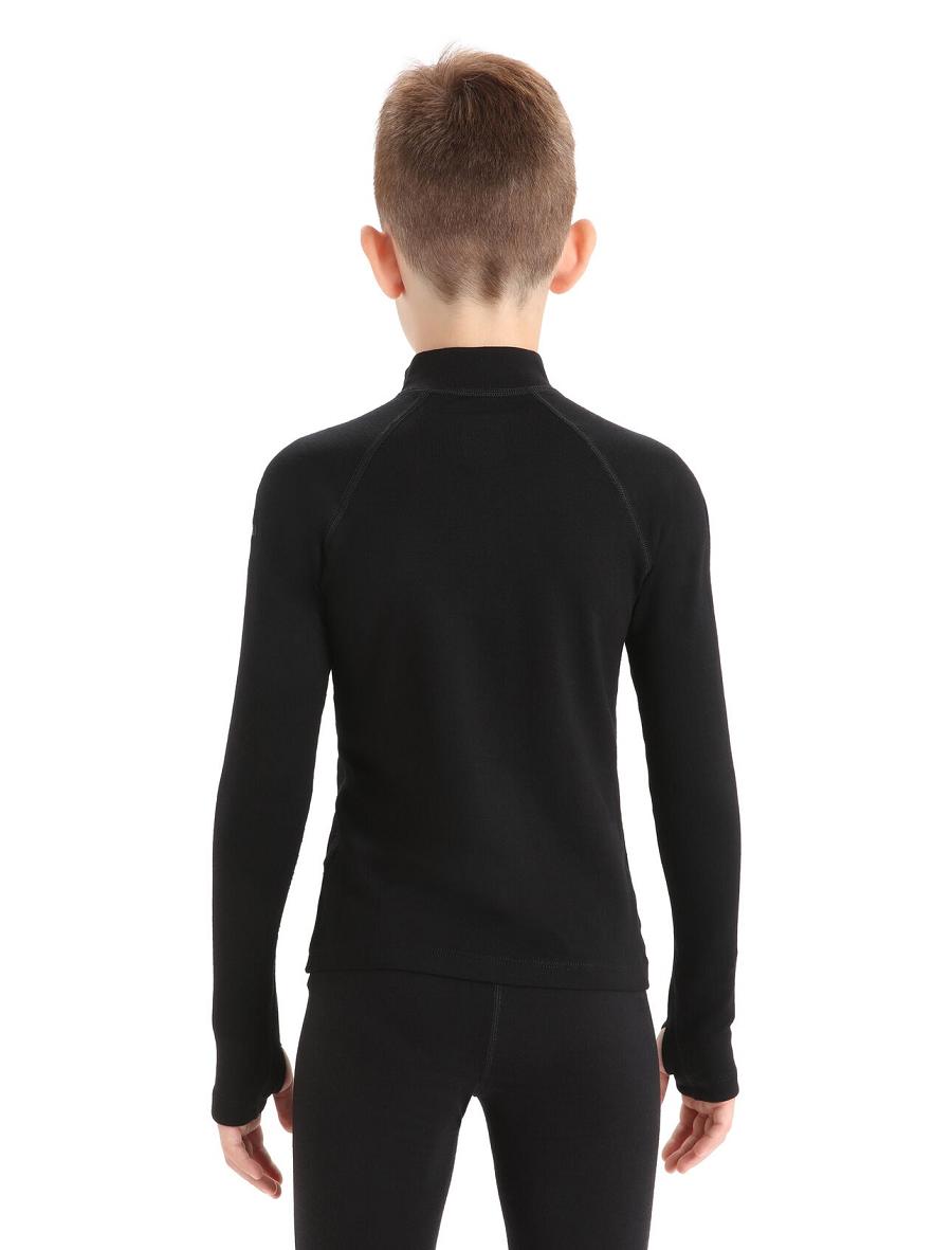 Black Kids' Icebreaker Merino 260 Tech Half Zip Thermal Top Long Sleeve | USA 1941FDNM